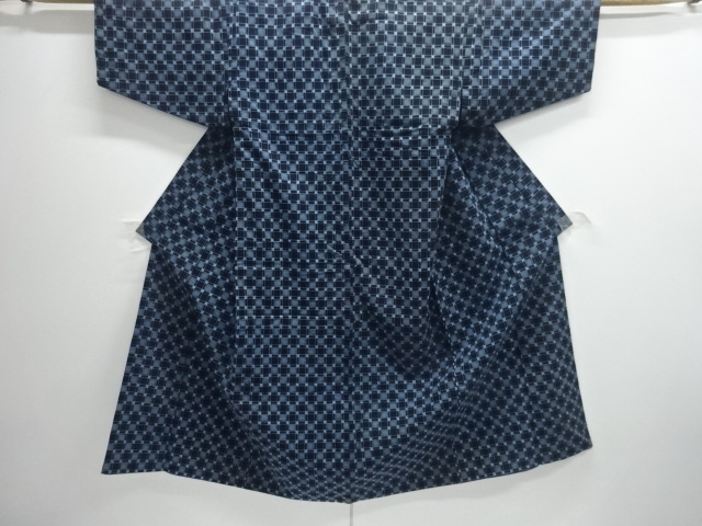 JAPANESE KIMONO / ANTIQUE NORAGI / COTTON / KURUME KASURI / GRID